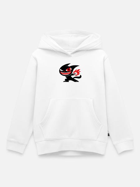 Creature on fire - Kinder Premium Organic Hoodie - Weiß