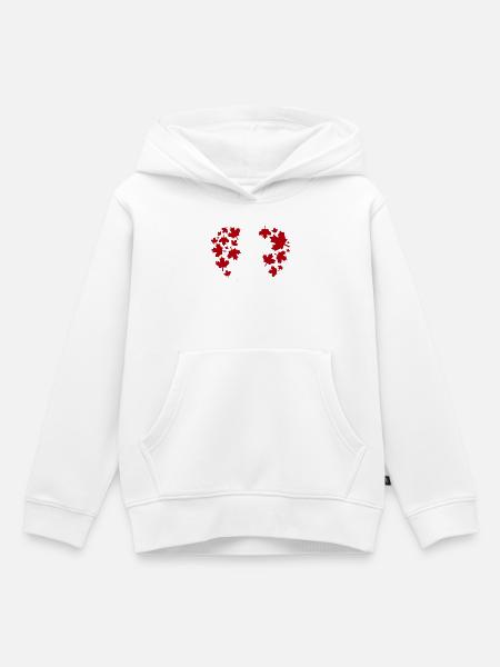 Ahornblatt Herzmuster - Kinder Premium Organic Hoodie - Weiß