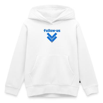 Follow us - Kinder Premium Organic Hoodie - Weiß - Vorne - AI Model Kid Female (0cm)