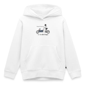 Papa auf Lastenrad - Kinder Premium Organic Hoodie - Weiß - Vorne - AI Model Kid Female (0cm)