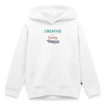 Kreativ in jedem Faden Motivierendes Design - Kinder Premium Organic Hoodie - Weiß - Vorne - AI Model Kid Female (0cm)