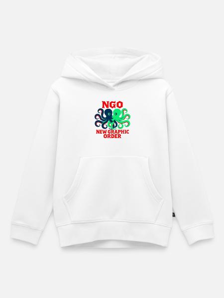 Neue Grafikordnung Oktopus - Kinder Premium Organic Hoodie - Weiß