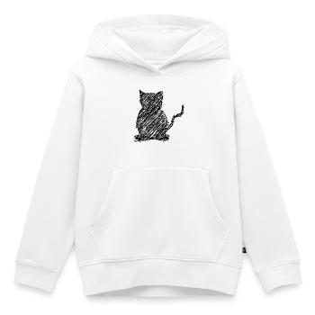 Cat Scribble Drawing Animal Gift - Kids Premium Organic Hoodie - white - Front - AI Model Kid Female (0cm)