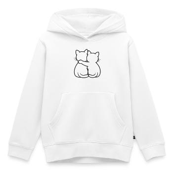 Katzen Umarmung - Kinder Premium Organic Hoodie - Weiß - Vorne - AI Model Kid Female (0cm)