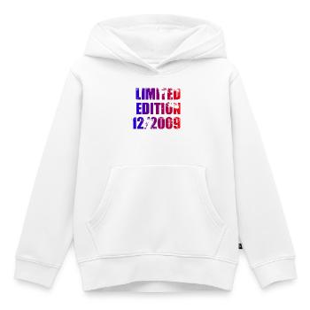 16th Birthday Limited Edition 12/2009 - Kids Premium Organic Hoodie - white - Front - AI Model Kid Female (0cm)
