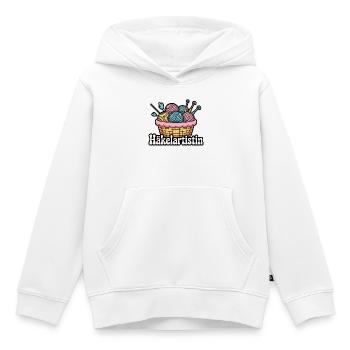 Häkelartistin – Häkeln, Wolle, Handarbeit, Hobby - Kinder Premium Organic Hoodie - Weiß - Vorne - AI Model Kid Female (0cm)