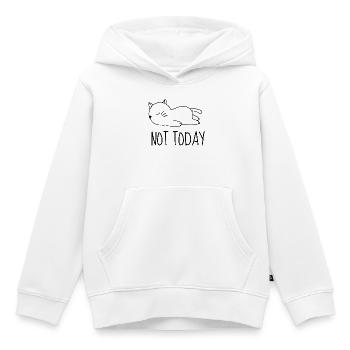 Not today chat humour  - Sweat Premium à capuche enfant bio - blanc - Devant - AI Model Kid Female (0cm)