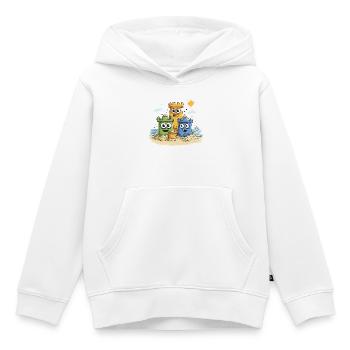 Héros bac à sable sur la plage - Sweat Premium à capuche enfant bio - blanc - Devant - AI Model Kid Female (0cm)