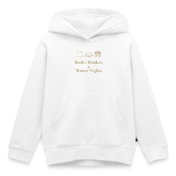 Bücher, Decken & Winternächte – Gemütliche Atmosphäre - Kinder Premium Organic Hoodie - Weiß - Vorne - AI Model Kid Female (0cm)