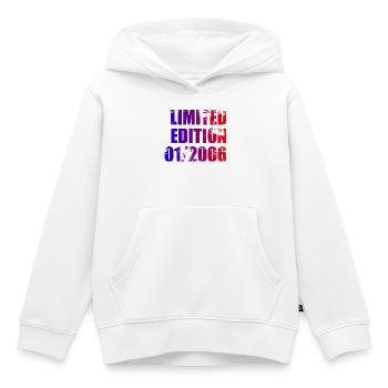 20e anniversaire Édition Limitée 01/2006 - Sweat Premium à capuche enfant bio - blanc - Devant - AI Model Kid Female (0cm)