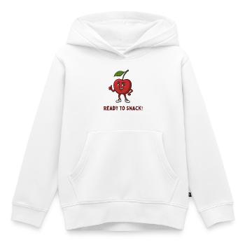 Snack cerise prêt à grignoter - Sweat Premium à capuche enfant bio - blanc - Devant - AI Model Kid Female (0cm)