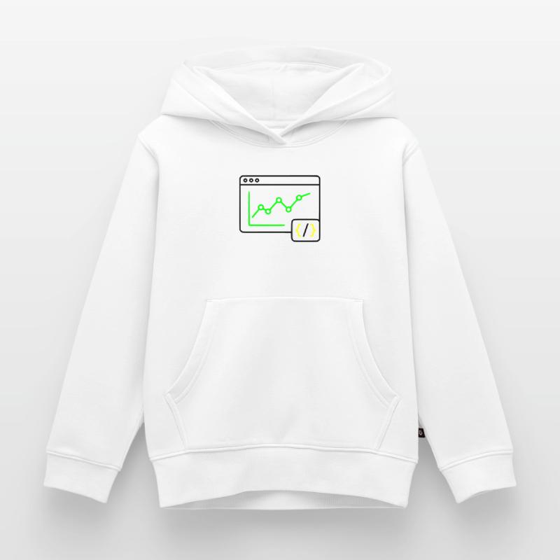 Web Analyse Chart Coding Browser Vektor Kinder Premium Organic Hoodie