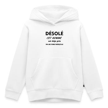 HOMME PRIS - Sweat Premium à capuche enfant bio - blanc - Devant - AI Model Kid Female (0cm)