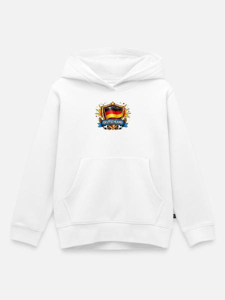 Deutschland Shield Fußball Design - Kinder Premium Organic Hoodie - Weiß