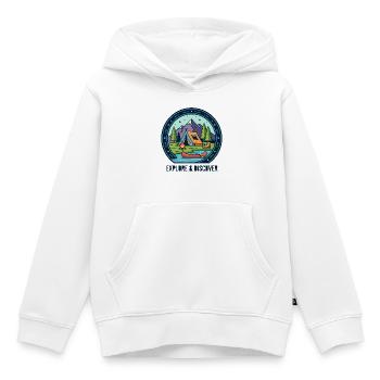 Entdecke Camping und Berge - Kinder Premium Organic Hoodie - Weiß - Vorne - AI Model Kid Female (0cm)