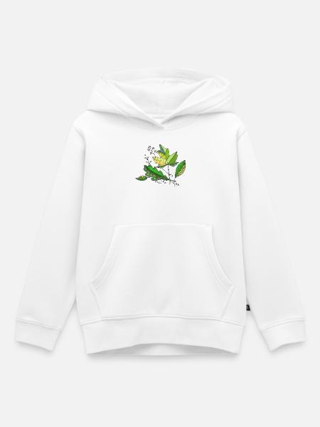 Blätter - Kinder Premium Organic Hoodie - Weiß