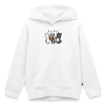 Jazz Cats Trio Saxophone - Sweat Premium à capuche enfant bio - blanc - Devant - AI Model Kid Female (0cm)