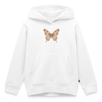 Zartrosa Schmetterling Kunst - Kinder Premium Organic Hoodie - Weiß - Vorne - AI Model Kid Female (0cm)