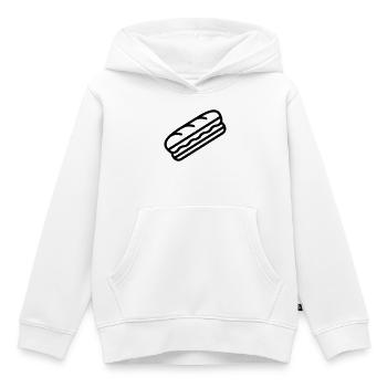 sandwich - Sweat Premium à capuche enfant bio - blanc - Devant - AI Model Kid Female (0cm)