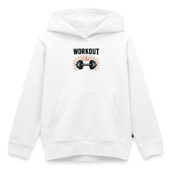 Barbell Burst Drive - Kids Premium Organic Hoodie - white - Front - AI Model Kid Female (0cm)