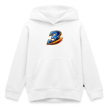 Équipe des joueurs défensifs numéro 3 de football - Sweat Premium à capuche enfant bio - blanc - Devant - AI Model Kid Female (0cm)
