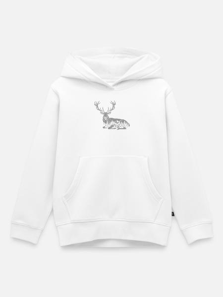 Hirsch - Kinder Premium Organic Hoodie - Weiß