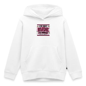 Un homme ? Je suis honnête — tu es un pleurnichard sensible - Sweat Premium à capuche enfant bio - blanc - Devant - AI Model Kid Female (0cm)