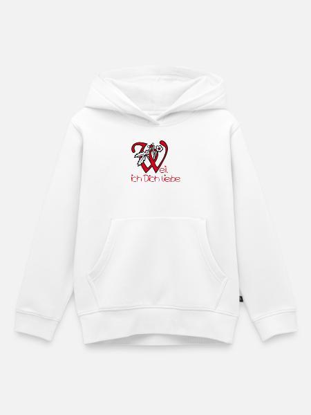 Weil ich Dich liebe - Kinder Premium Organic Hoodie - Weiß