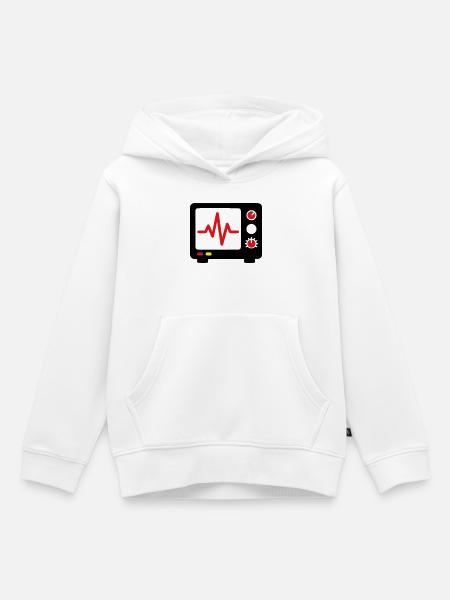 EKG Monitor Herzschlag Medizin - Kinder Premium Organic Hoodie - Weiß