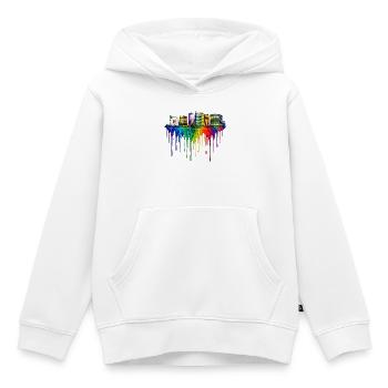 Oakland California Tropfende Kunst - Kinder Premium Organic Hoodie - Weiß - Vorne - AI Model Kid Female (0cm)
