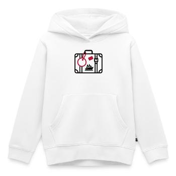 Vacances en croisière de voyage avec valises - Sweat Premium à capuche enfant bio - blanc - Devant - AI Model Kid Female (0cm)