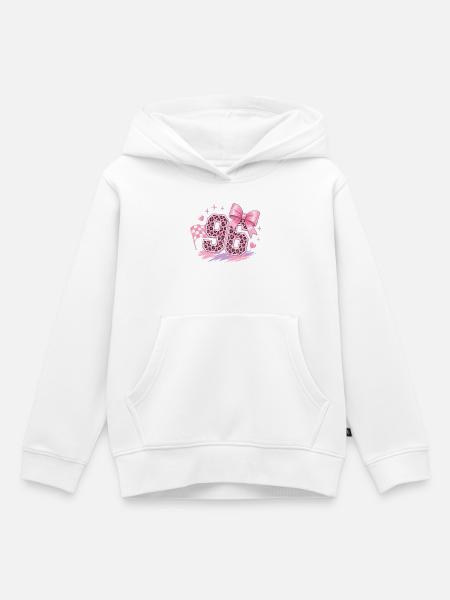 Leopard Pink 96 Glitzer - Kinder Premium Organic Hoodie - Weiß