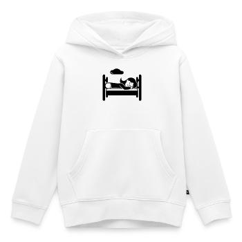Fatigué endormi - Sweat Premium à capuche enfant bio - blanc - Devant - AI Model Kid Female (0cm)