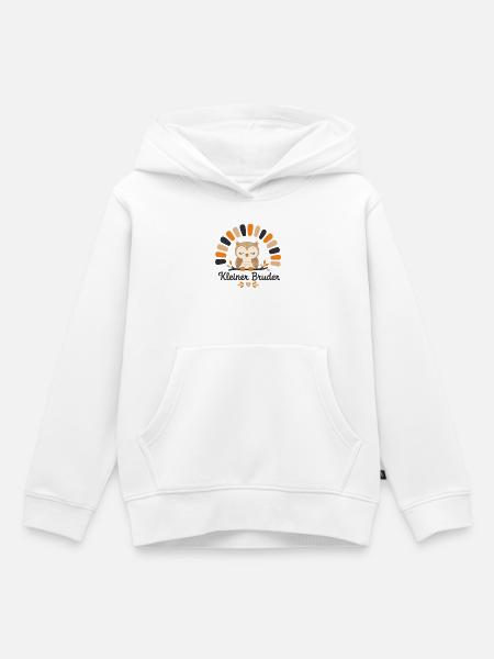 Niedliche Boho Eule | Geschwisterliebe Tiermotiv - Kinder Premium Organic Hoodie - Weiß