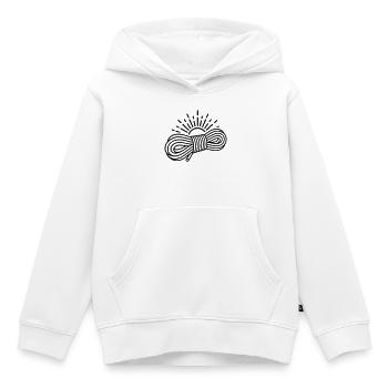 Motif du soleil à la corde d’escalade - Sweat Premium à capuche enfant bio - blanc - Devant - AI Model Kid Female (0cm)