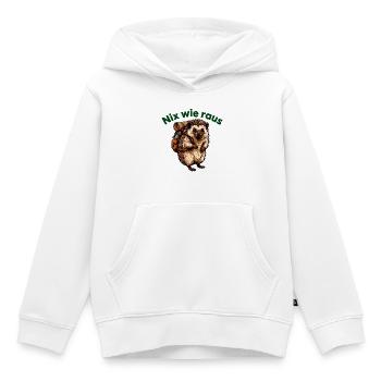 Igel mit Rucksack - Kinder Premium Organic Hoodie - Weiß - Vorne - AI Model Kid Female (0cm)