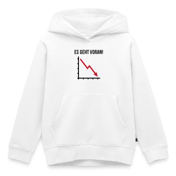Es Geht Voran! (Fortschritt / Abwärts / POS 2C) - Kinder Premium Organic Hoodie - Weiß - Vorne - AI Model Kid Female (0cm)