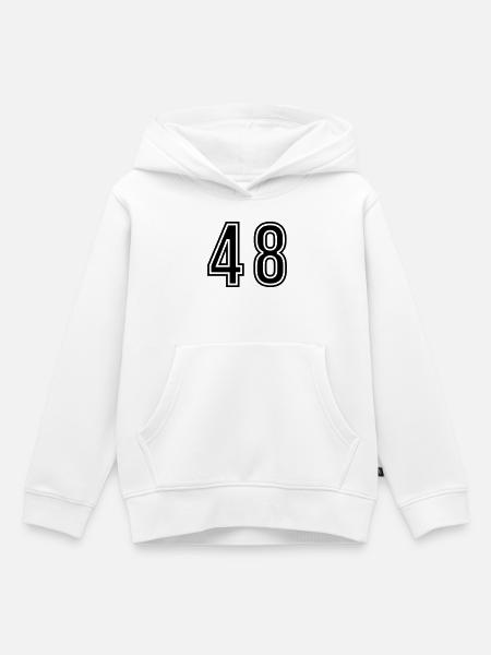 48 Zahl symbol - Kinder Premium Organic Hoodie - Weiß