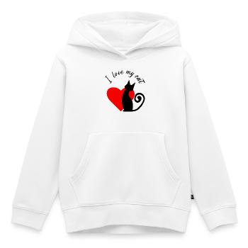 Cœur fragmenté en rouge - Sweat Premium à capuche enfant bio - blanc - Devant - AI Model Kid Female (0cm)