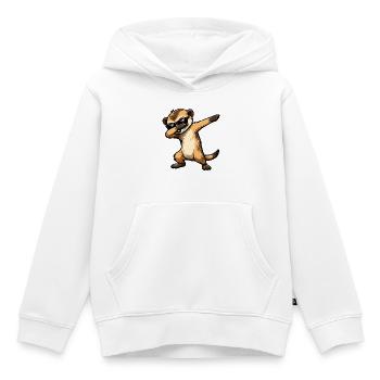 Tamponnage de suricate - Sweat Premium à capuche enfant bio - blanc - Devant - AI Model Kid Female (0cm)