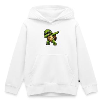 Dabbing Schildkröte - Kinder Premium Organic Hoodie - Weiß - Vorne - AI Model Kid Female (0cm)