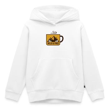 Heisse Tasse Berge Abzeichen - Kinder Premium Organic Hoodie - Weiß - Vorne - AI Model Kid Female (0cm)