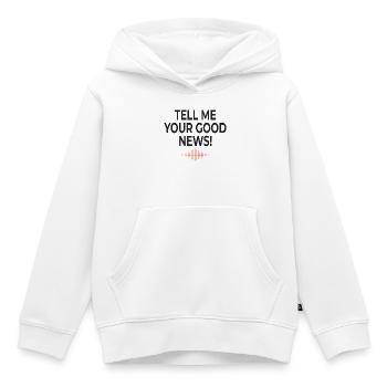 Tell Me Your Good News Minimal - Kinder Premium Organic Hoodie - Weiß - Vorne - AI Model Kid Female (0cm)
