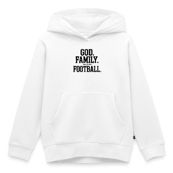 Gott. Familie. Fußball. - Kinder Premium Organic Hoodie - Weiß - Vorne - AI Model Kid Female (0cm)
