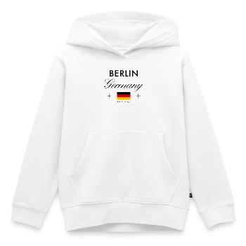 Berlin Deutschland Koordinaten Reise Souvenir - Kinder Premium Organic Hoodie - Weiß - Vorne - AI Model Kid Female (0cm)