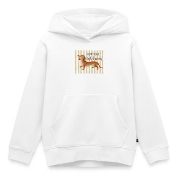 Low Legs High Standards – Lustiger Dackel - Kinder Premium Organic Hoodie - Weiß - Vorne - AI Model Kid Female (0cm)
