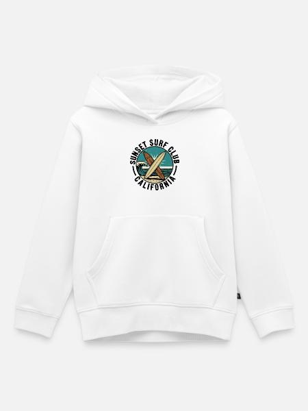Sunset Surf Club - Kinder Premium Organic Hoodie - Weiß