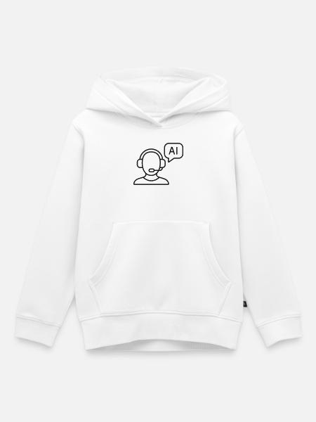 KI-Sprachassistenten-Leitungssymbol - Kinder Premium Organic Hoodie - Weiß