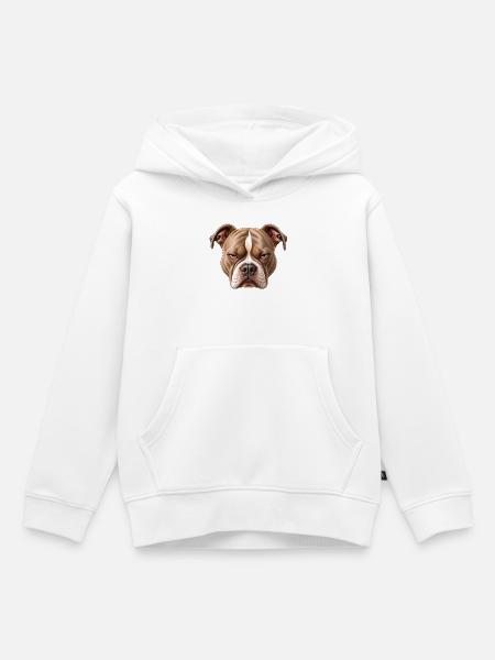 Statement bulldog Kopf - Kinder Premium Organic Hoodie - Weiß