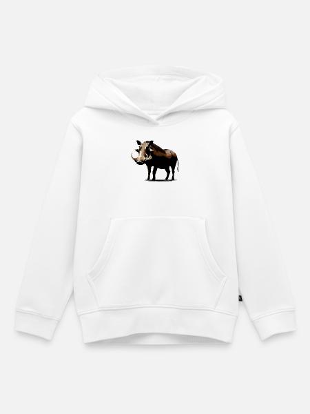 Warzenschwein - Kinder Premium Organic Hoodie - Weiß
